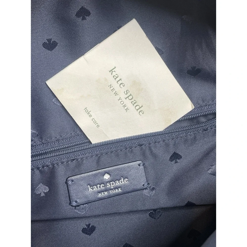 Kate Spade New York Karissa Mini Backpack Navy Blue Nightcap Leather Nylon Bag